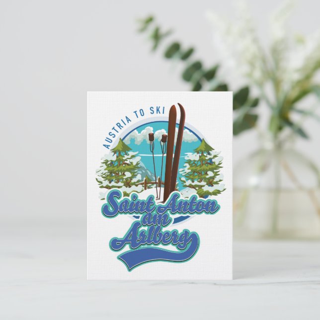 Saint Anton am Arlberg Austria Ski logotyp (Stående Fram)