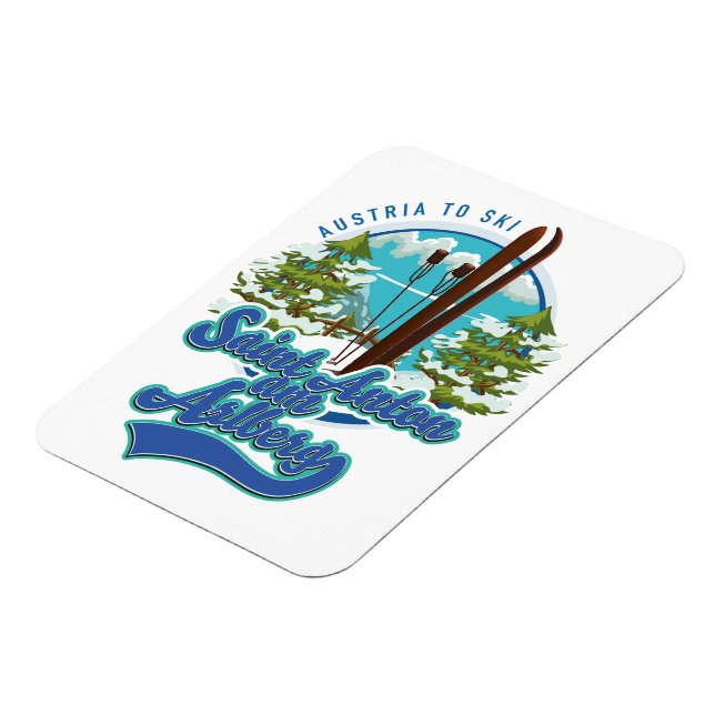 Saint Anton am Arlberg Austria Ski logotyp Magnet (Vänstra Sidan)