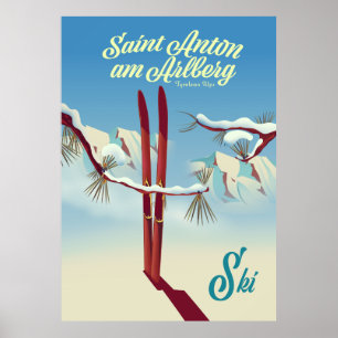 Saint Anton am Arlberg, Tyrolean Alpernas, Österri Poster