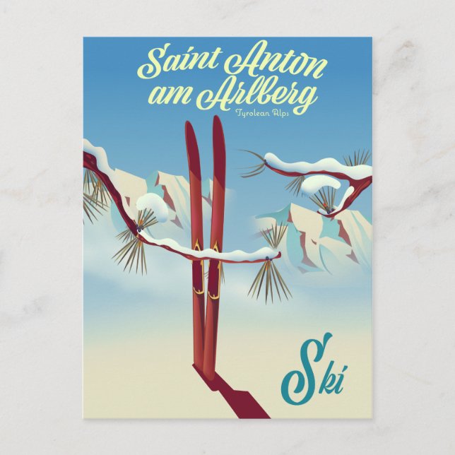 Saint Anton am Arlberg, Tyrolean Alpernas, Österri Vykort (Framsida)