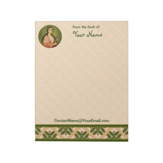 Saint Apollonia (BLA 001) 8,5" x11" (Stil #2) vert Anteckningsblock (Roterad)