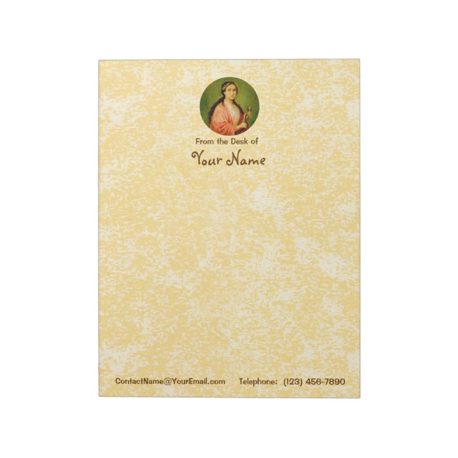 Saint Apollonia (BLA 001) 8,5" x11" Vert (Stil #1) Anteckningsblock (Roterad)