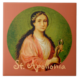 Saint Apollonia (BLA 001) Ceramic Tile #1 Kakelplatta