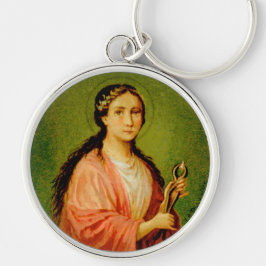 Saint Apollonia (BLA 001) Premium Round Metall Rund Silverfärgad Nyckelring