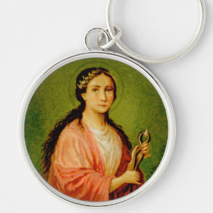 Saint Apollonia (BLA 001) Premium Round Metall Rund Silverfärgad Nyckelring