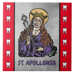 Saint Apollonia med Pulled Tooth (Nürnberg) Kakelplatta