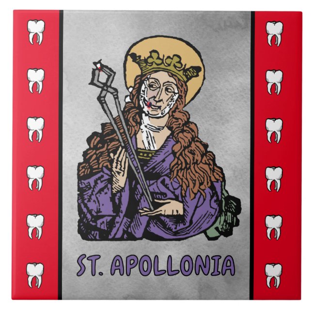 Saint Apollonia med Pulled Tooth (Nürnberg) Kakelplatta (Framsidan)
