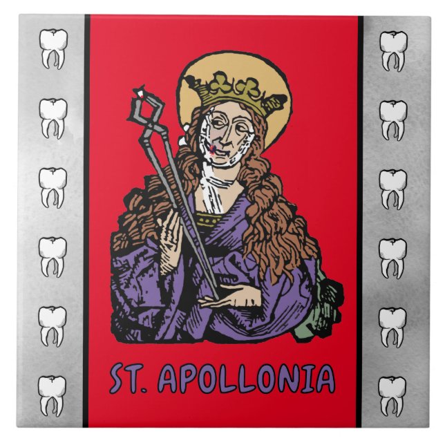 Saint Apollonia med Pulled Tooth (Nürnberg) Kakelplatta (Framsidan)