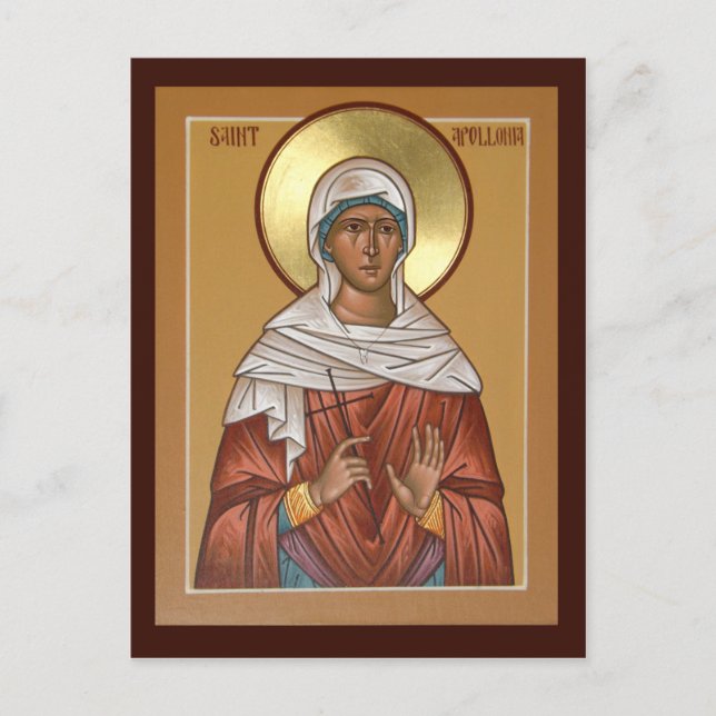 Saint Apollonia Prayer Card Vykort (Framsida)