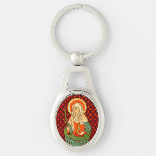 Saint Apollonia (VVP 001) Oval Charm Ovalt Silverfärgad Nyckelring