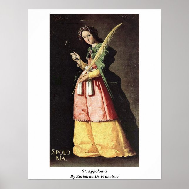 Saint Appolonia av Zurbaran De Francisco Poster (Framsidan)