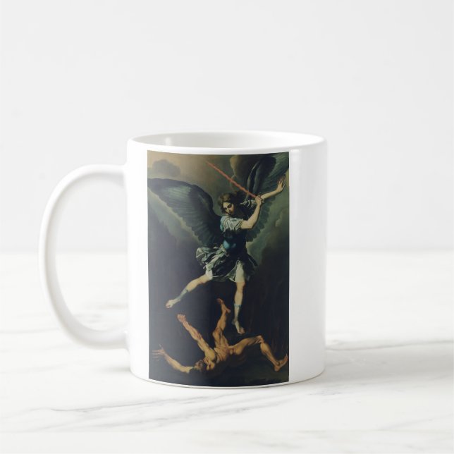 Saint Archangel Michael besegrar djävulen Kaffemugg (Vänster)