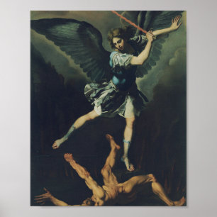 Saint Archangel Michael besegrar djävulen Poster