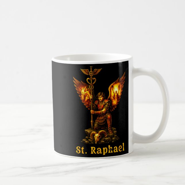 Saint Archangel Raphael Christian Art Faith  Kaffemugg (Höger)