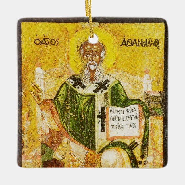 Saint Athanasius av Alexandria Julgransprydnad Keramik (Framsida)