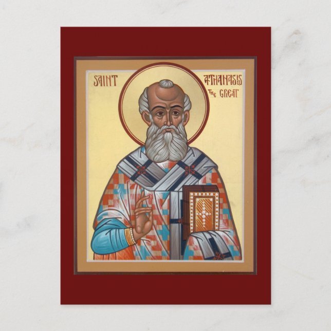 Saint Athanasius, det Underbara Prayer-kortet Vykort (Framsida)