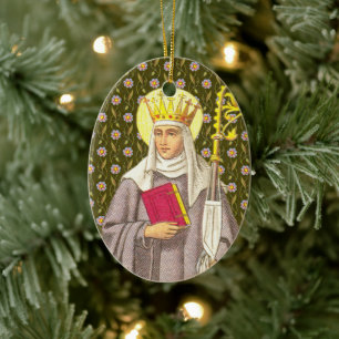 Saint Audrey (Etheldreda) (P 003) Julgransprydnad Keramik