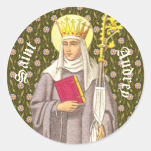 Saint Audrey (Etheldreda) (P 003) Runt Klistermärke