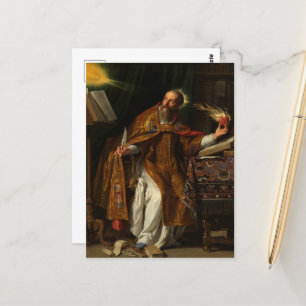 Saint Augustine av Philippe de Champaigne Vykort