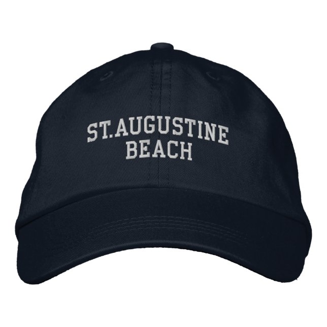 Saint Augustine Beach Embroired Baseball Hat Broderad Keps (Framsida)