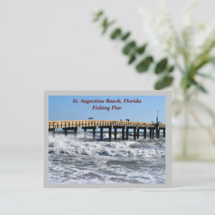 Saint Augustine Beach Florida Fishing Pier Helg Vykort
