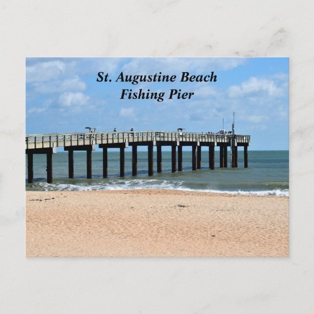 Saint Augustine Beach Florida Fishing PIer Helg Vykort (Framsida)