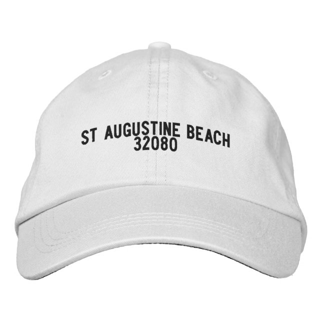 Saint Augustine Beach Florida Hatt Broderad Keps (Framsida)