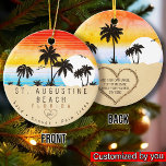 Saint Augustine Beach Florida Retro Sunset Souveni Julgransprydnad Keramik<br><div class="desc">Augustine Beach Florida Vintage 60-tal Souvenirs. 60-talets plan för Augustine Beach Florida - Retro Tropical Handflatan Träd gör en underbar julklapp eller födelsedagspresent till fläkt på stranden vid Sankt Augustine Beach. Rundsommarbesöket är en gåva till perfekten älskare och det tropiska destinationsorten fläkt. - " Du kan anpassa och ändra den...</div>