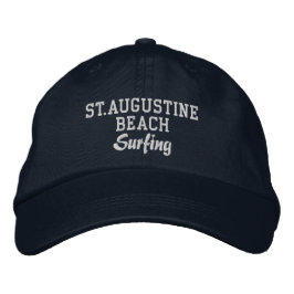Saint Augustine Beach Surfing Embroized Hat Broderad Keps