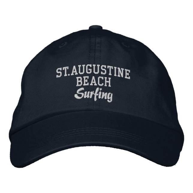 Saint Augustine Beach Surfing Embroized Hat Broderad Keps (Framsida)