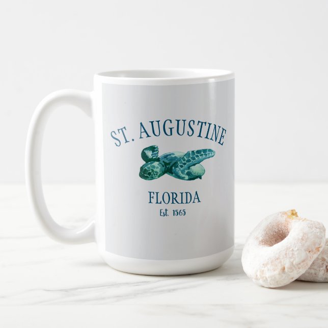 Saint Augustine EST 1565 Beach Sea Turtle Kaffemugg (Med munk)