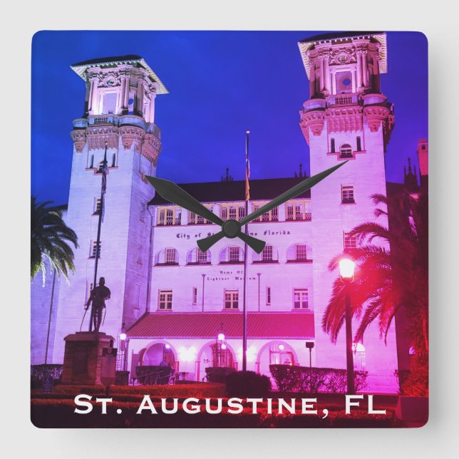 Saint Augustine, FL - Hotel Alcazar Fyrkantig Klocka (Framsida)