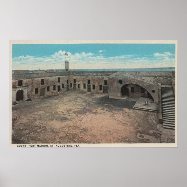 Saint Augustine, Florida - Birds Öga av Ft. Mario Poster (Framsidan)
