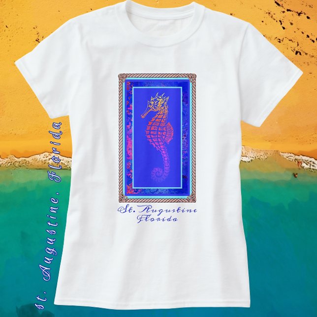 Saint Augustine Florida Colorful Seahorse T-Shirt (Skapare uppladdad)