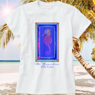Saint Augustine Florida Colorful Seahorse T-Shirt