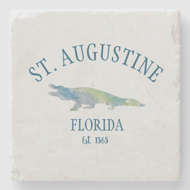 Saint Augustine Florida Est Beach Alligator Stenunderlägg (Framsidan)