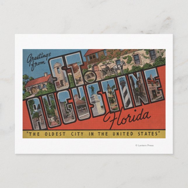 Saint Augustine, Florida - Large Brev Scenes 2 Vykort (Framsida)