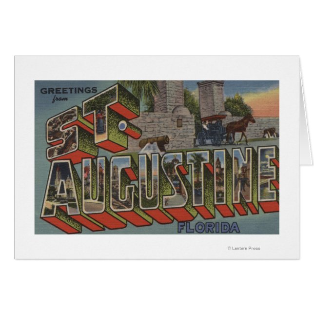 Saint Augustine, Florida - Large Brev Scenes Hälsningskort (Framsidan Horizontal)