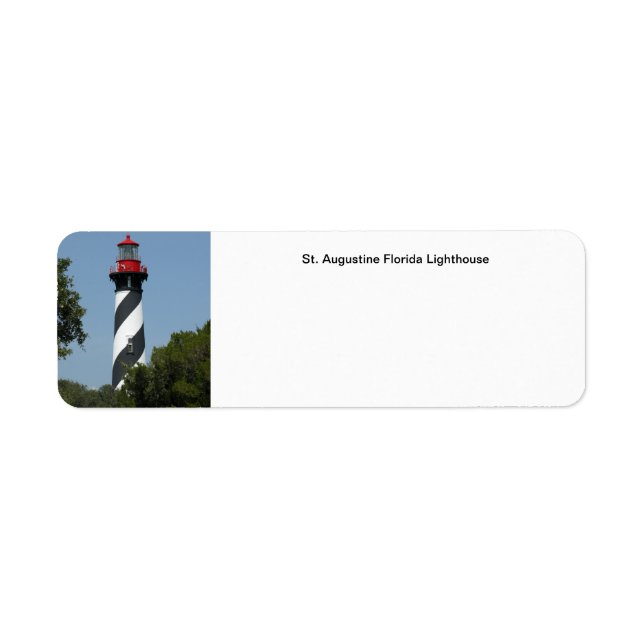 Saint Augustine Florida Lighthouse Returadress Etikett (Framsidan)