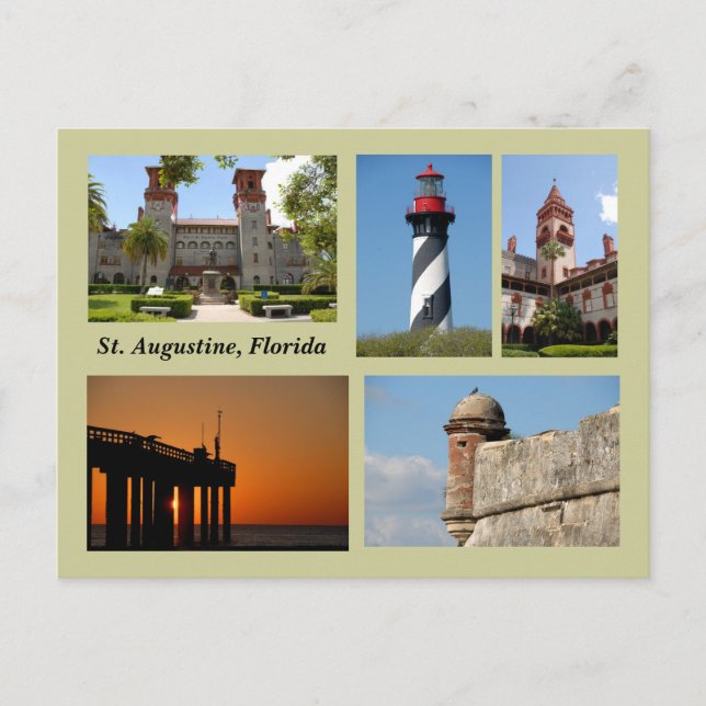 Saint Augustine, Florida Postcard Vykort (Framsida)