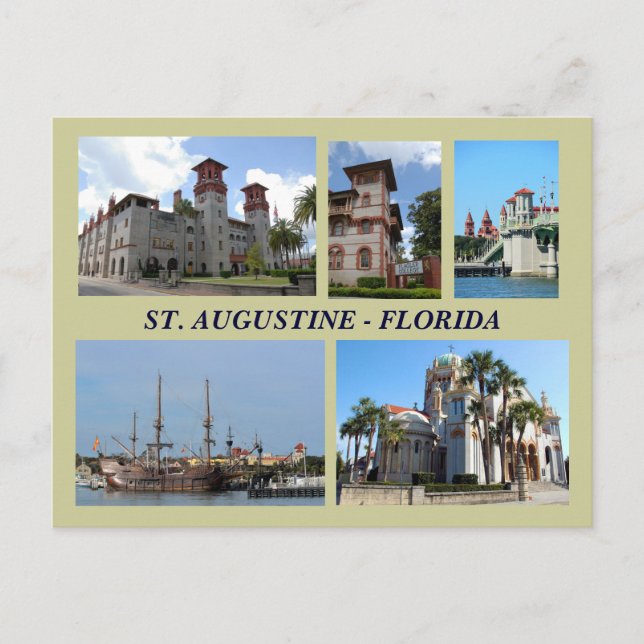 Saint Augustine, Florida Postcard Vykort (Framsida)