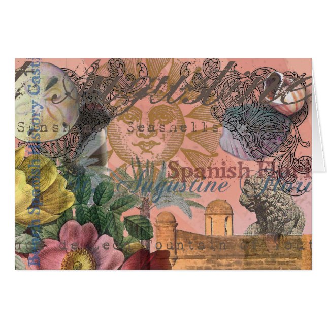 saint augustine florida-resantik konst hälsningskort (Framsidan Horizontal)