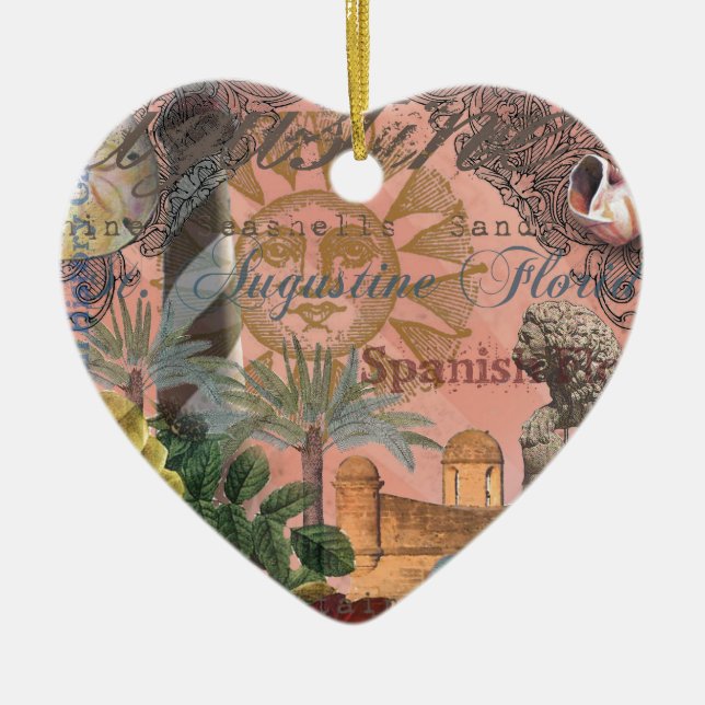 saint augustine florida-resantik konst julgransprydnad keramik (Framsidan)