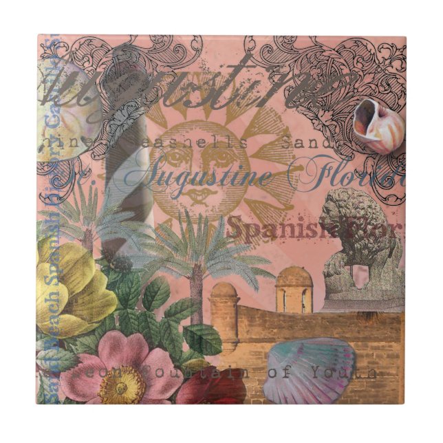 saint augustine florida-resantik konst kakelplatta (Framsidan)