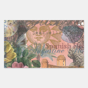 saint augustine florida-resantik konst rektangulärt klistermärke