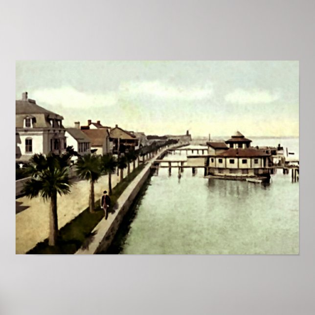 Saint Augustine, Florida Sea Wall Poster (Framsidan)