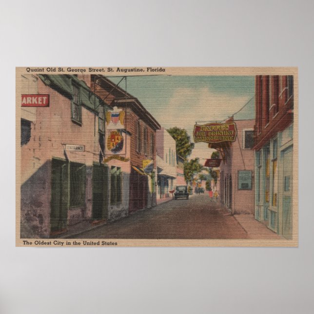 Saint Augustine, Florida - St. George St. Poster (Framsidan)
