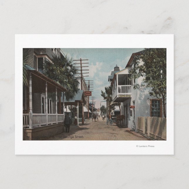 Saint Augustine, Florida - St. George St. Vykort (Framsida)