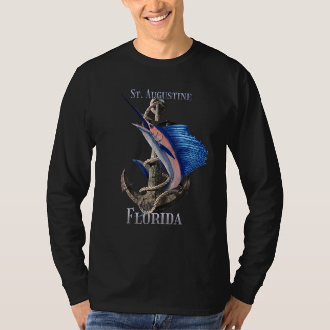 Saint Augustine Florida Swordfish Marlin Ocean Fis T Shirt (Framsida)
