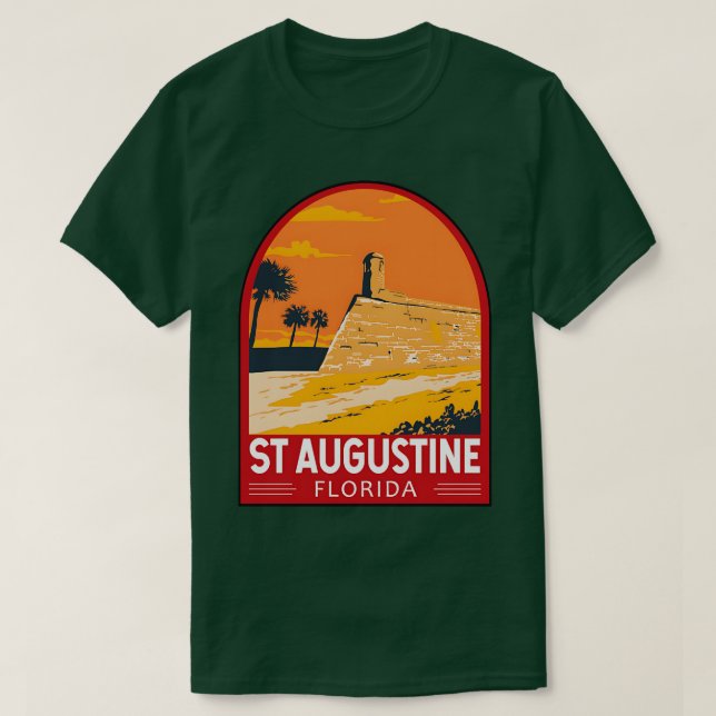 Saint Augustine Florida Travel Art Emblem TShirt T Shirt (Design framsida)